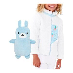 Cubcoats 2-in-1 Kids Transforming Sherpa Jacket & Plush Size 6-7 Yrs Benne Bunny